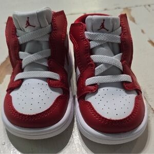 Jordan Kids Red and White Sneakers